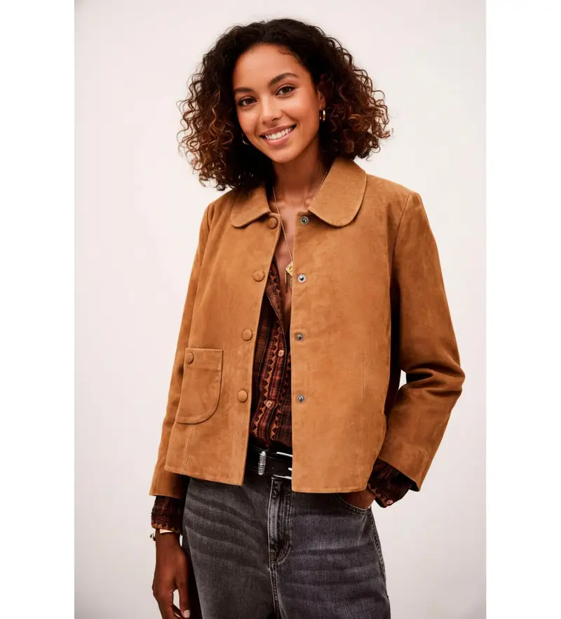 per donna 1H24MILA Giacca marrone Milas (34), Casual, Pelle