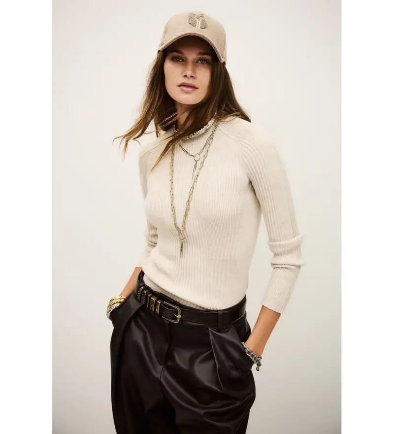 per donna 1H25BANN Maglione beige Banni (34), Casual, Lana, Manica lunga