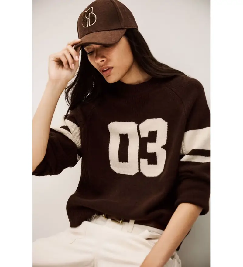 Ba&sh Maglia Cobe marrone per donna in cashmere