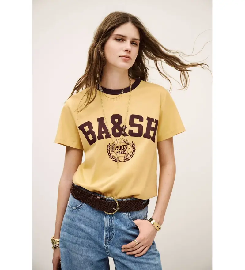 per donna 1H25IONI Maglietta gialla Loni (34), Casual, Giallo, Cotone, Manica corta