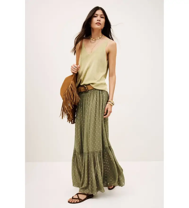 per donna. 1H25MAGD Gonna Magda verde (34), Casual, Viscosa