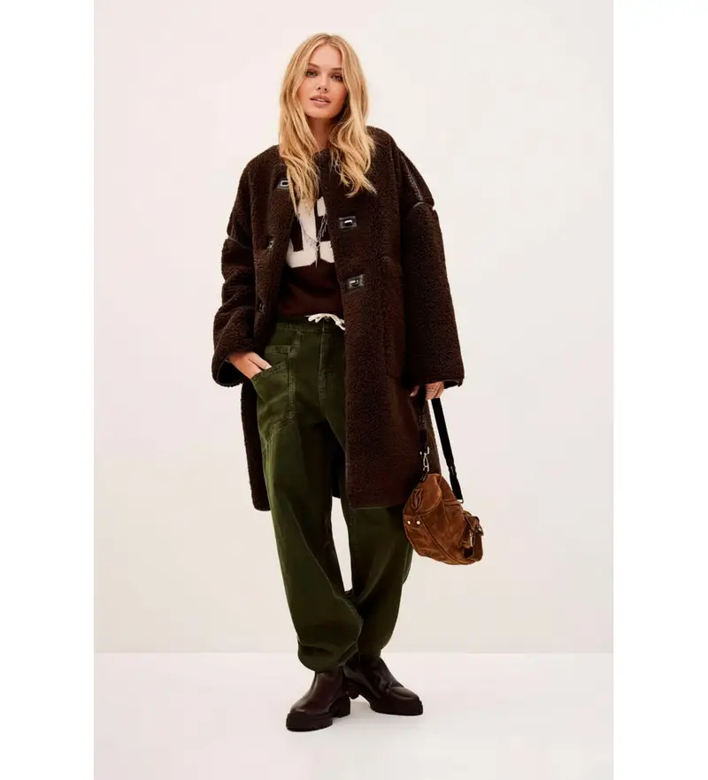 per donna 1H25MILL Cappotto di cioccolato Millie (36), Marrone, Casual, Poliestere