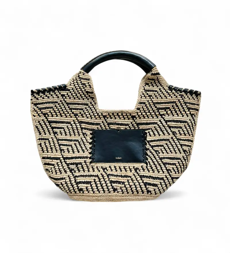 per donna 2E25PAMT Borsa in pelle Ara beige, nera (OSFA), Nero, Casual