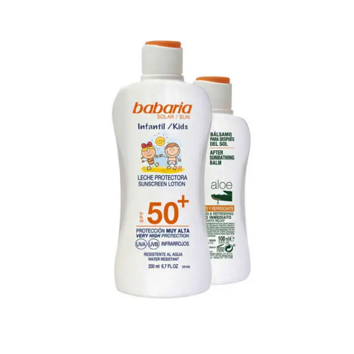 Crema Solare Bambini Lozione Idrorepellente Spf50 200ml Set 2 Pezzi