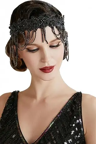 BABEYOND Copricapo anni '20, anni '20, accessori Gatsby, accessorio per capelli vintage da donna