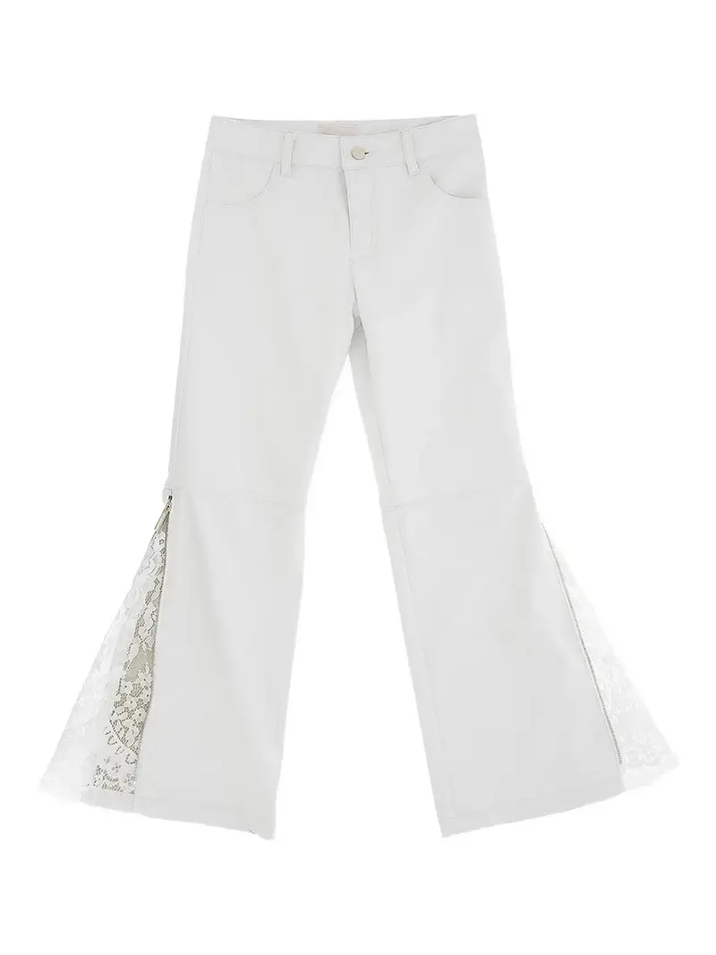 Pantaloni Con Inserti Bianco