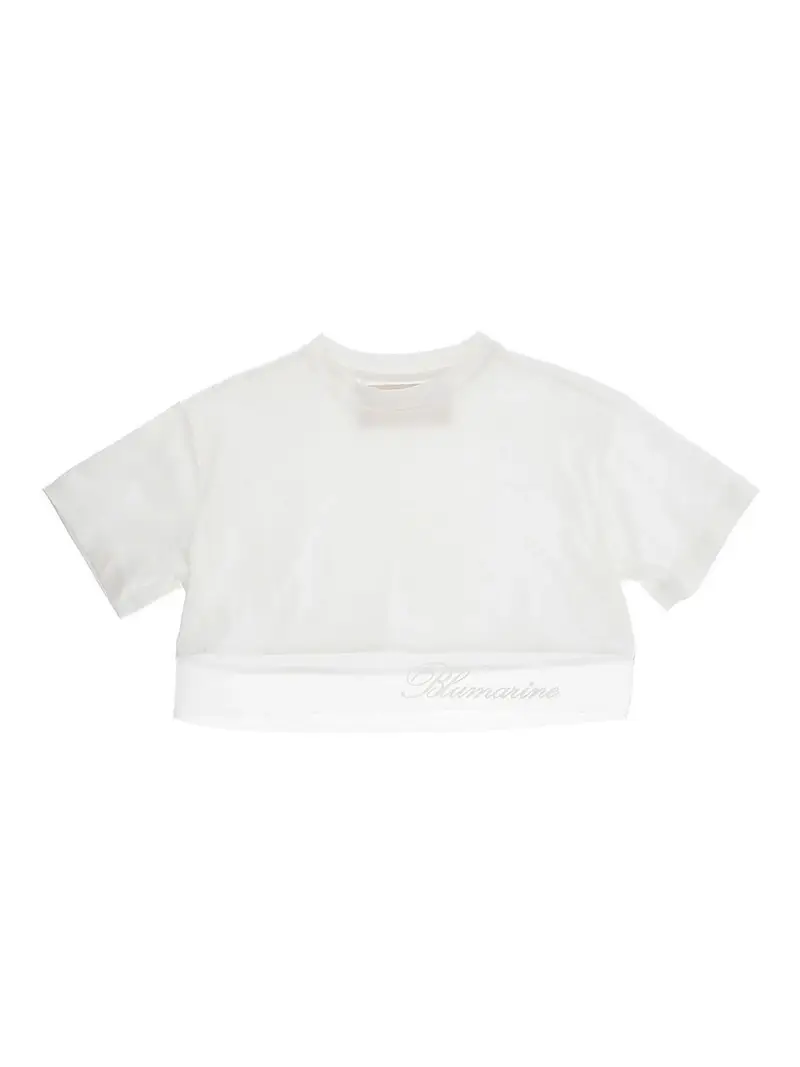 T-Shirt Con Inserti Crema