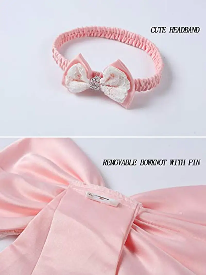 Baby Girls Lace Dress Bowknot Flower Dresses Wedding Pageant Battesimo Battesimo Tutu Gown miniatura 3