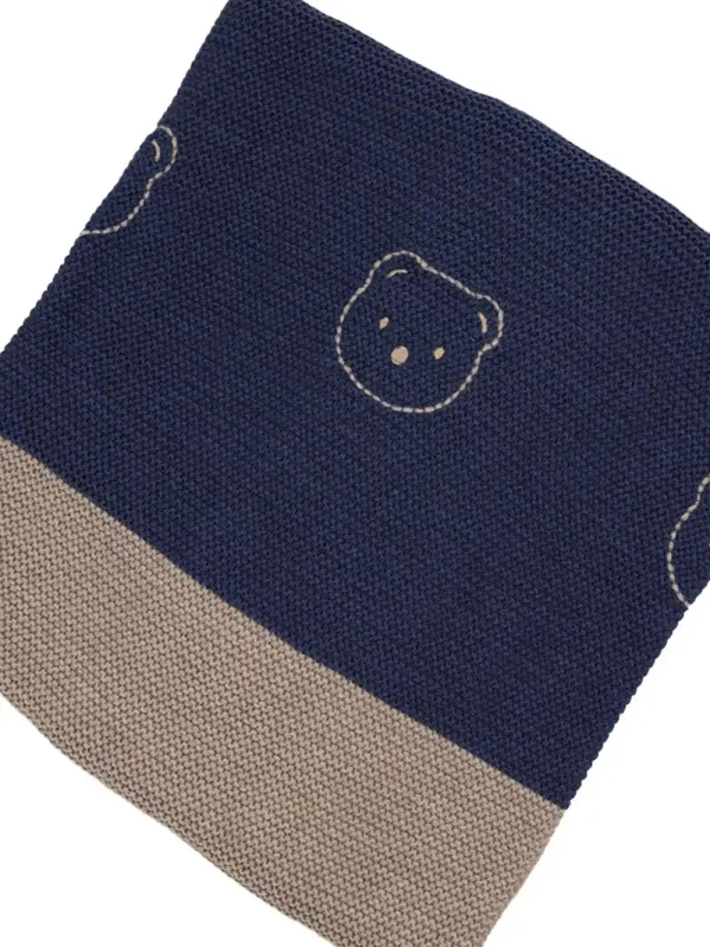 Coperta blu con orsetti neonato miniatura 3