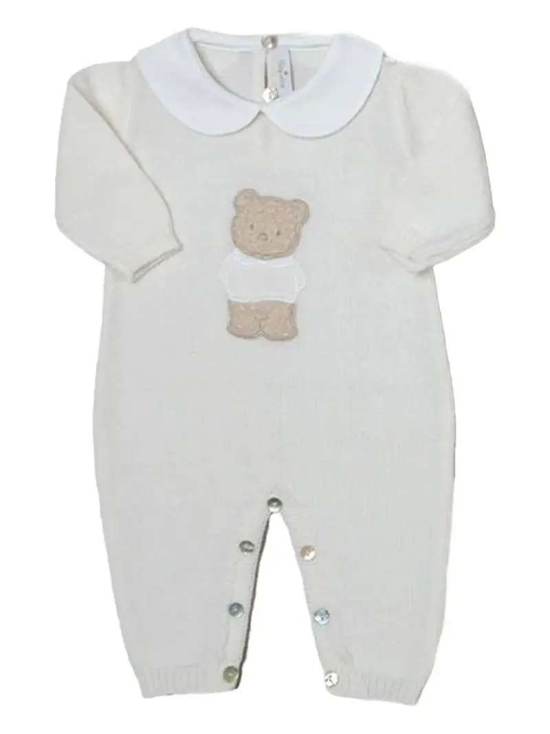 Tutina panna con orsetto boucle neonato miniatura 2