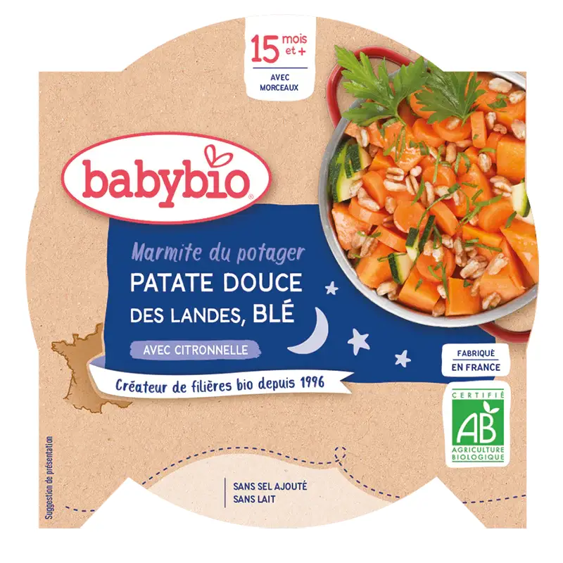 Piatto Cena - 15 mesi e più - Patata Dolce, Grano - BIO 260 g