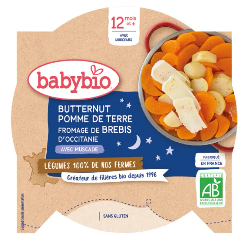 Verdure Piatto Notte Bio Butternut e Patata Rossa Dei 12 Mesi 230g