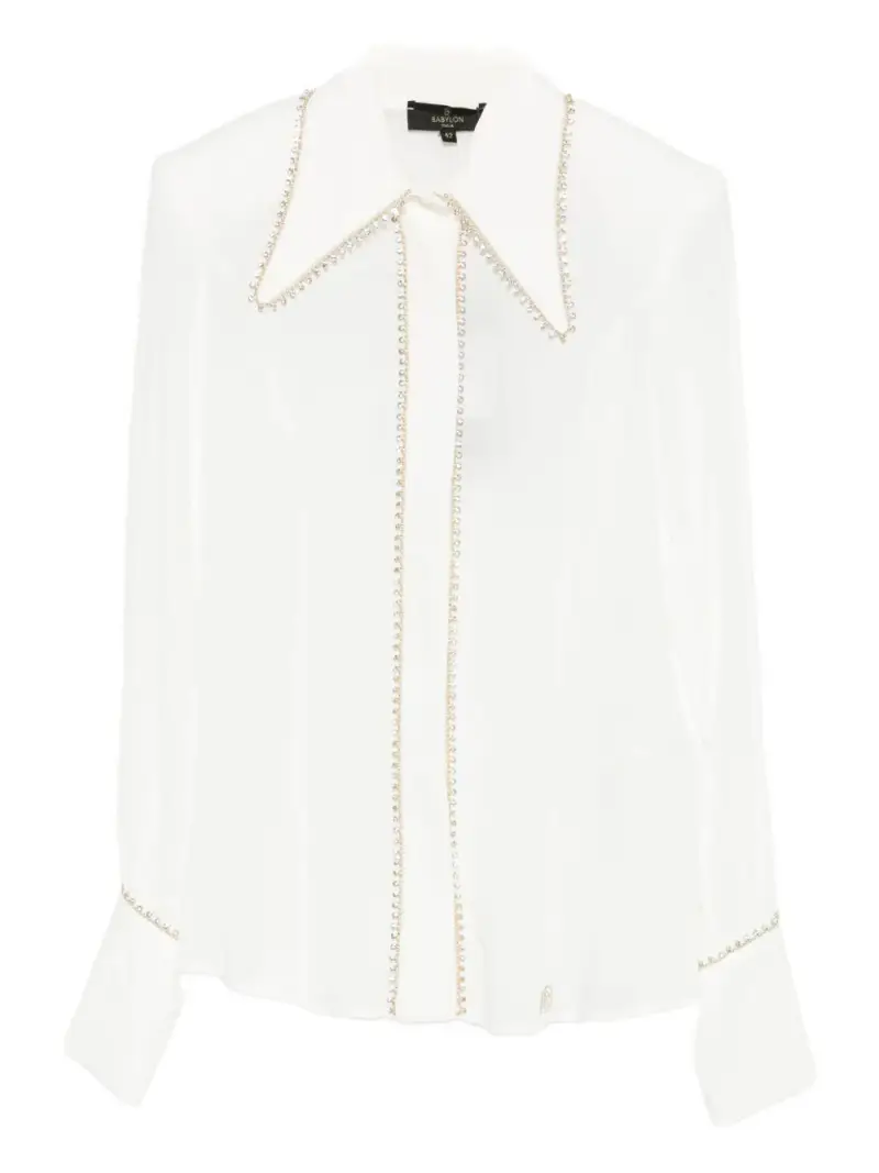 Camicia con Colletto Decorato Bianco