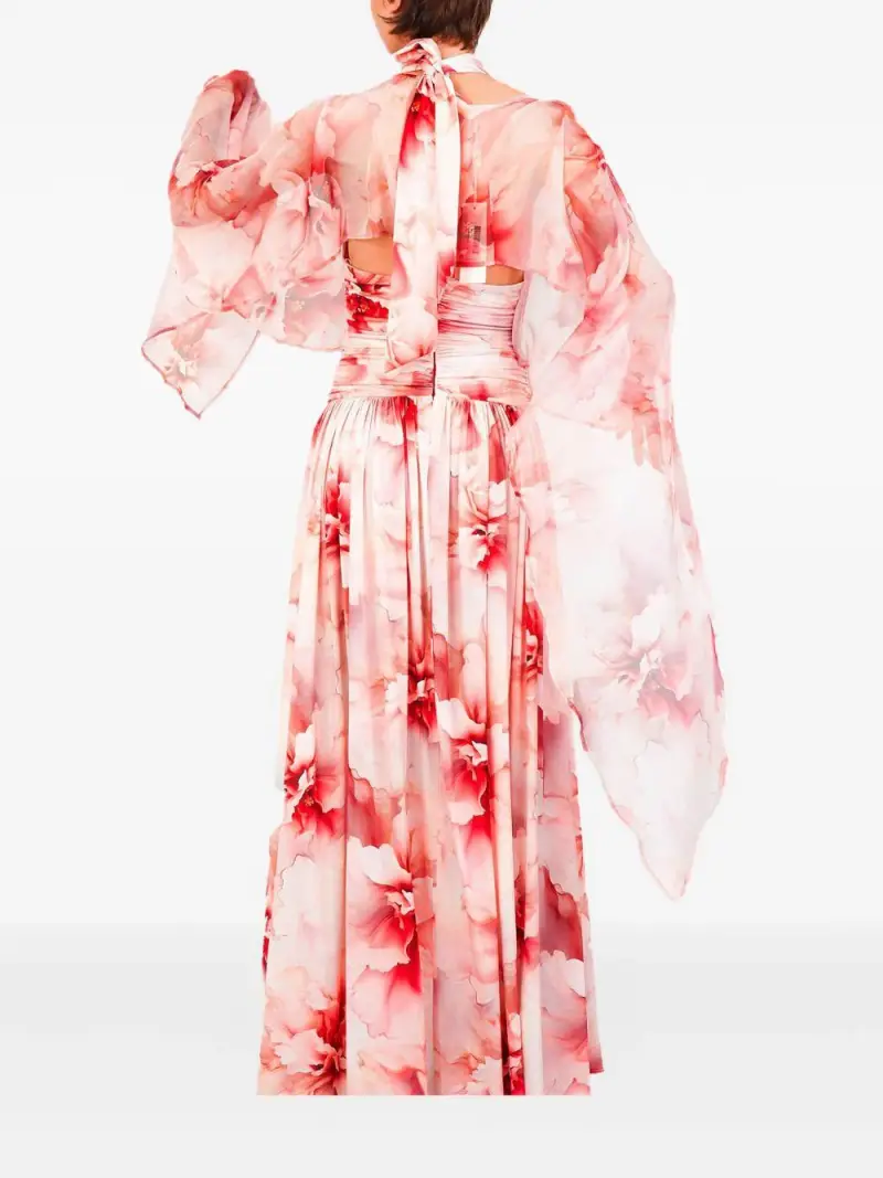 Coprispalle semitrasparente con fantasia floreale Rosa miniatura 3