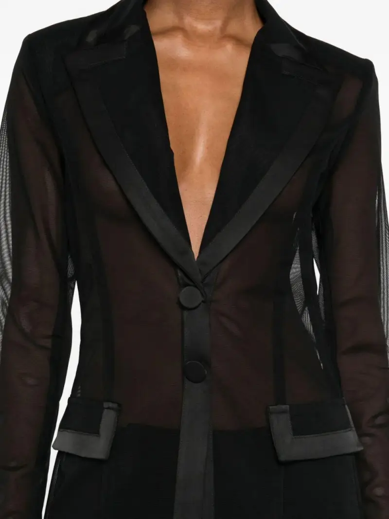 Giacca donna a petto singolo Nero miniatura 3