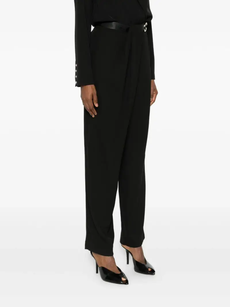 Pantaloni a Vita Alta con Dettaglio ad Anello Nero miniatura 3