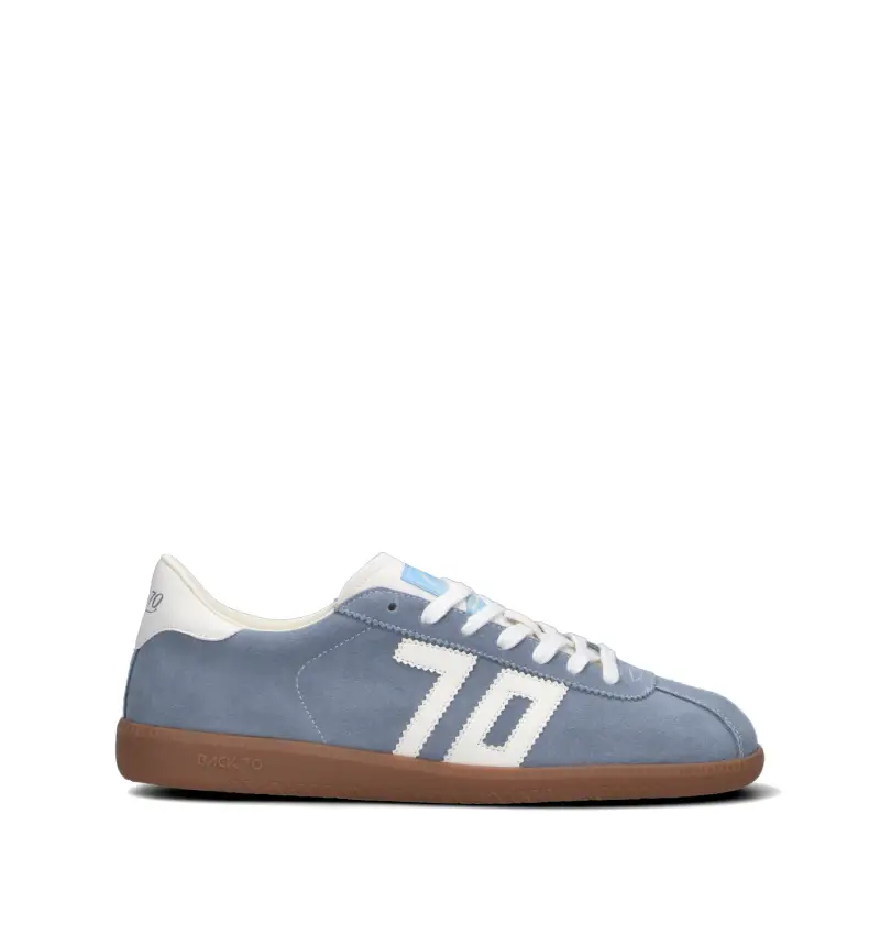 BACK70 Sneaker uomo azzurra in suede Vario