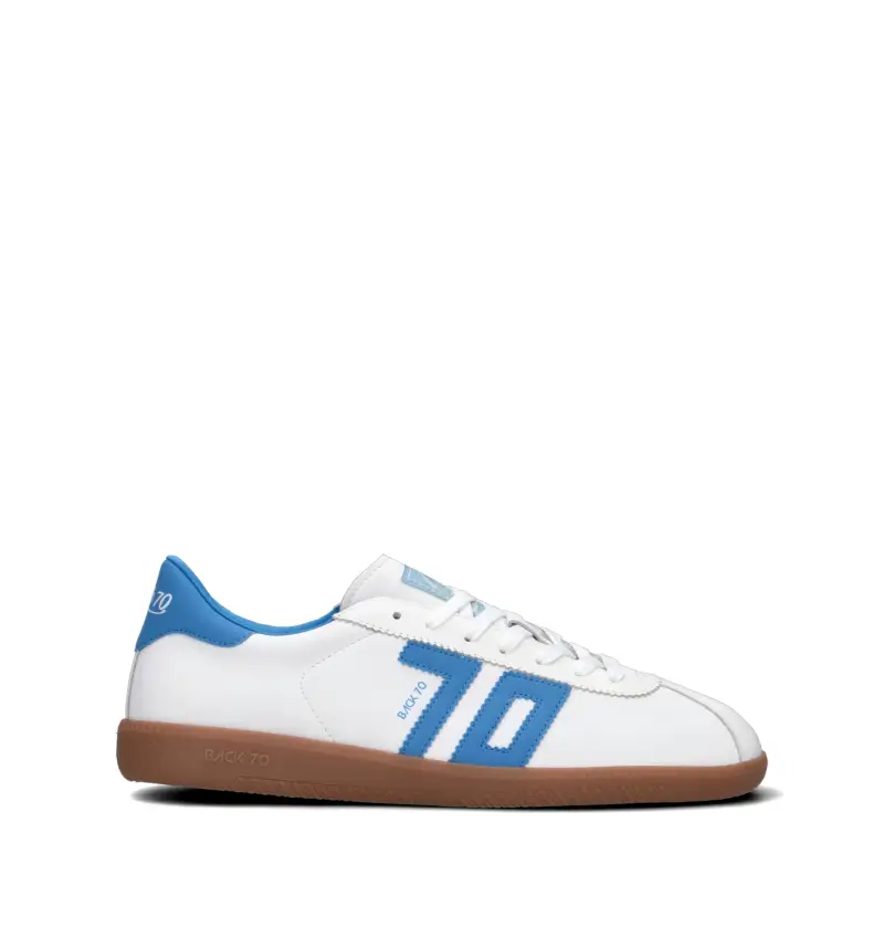 BACK70 Sneaker uomo bianca/blu in pelle Vario