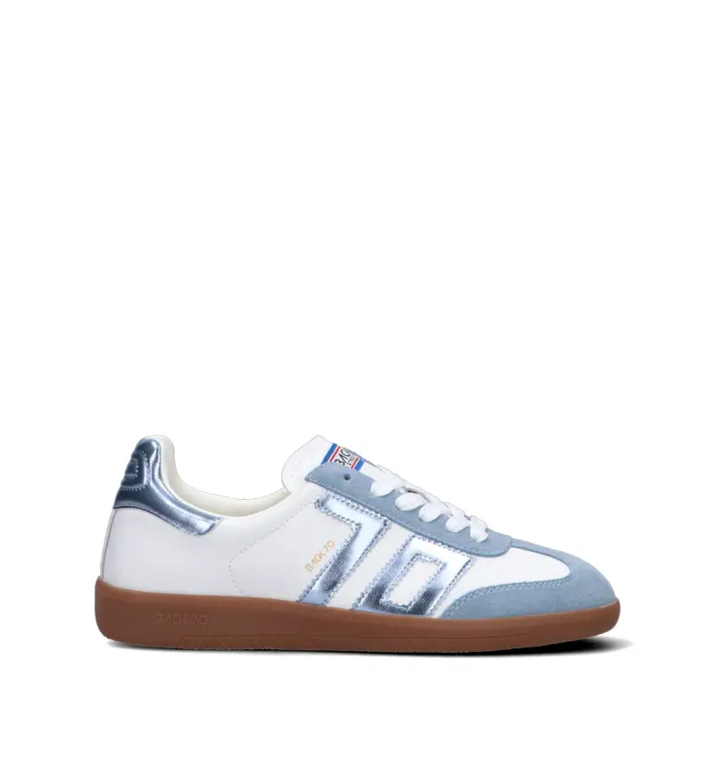 Sneaker donna bianca/azzurra in pelle Vario