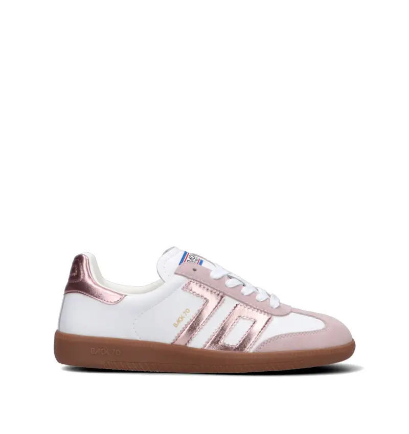 Sneaker donna bianca/rosa in pelle Vario