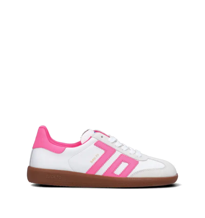 Sneaker donna bianca/rosa in pelle Vario