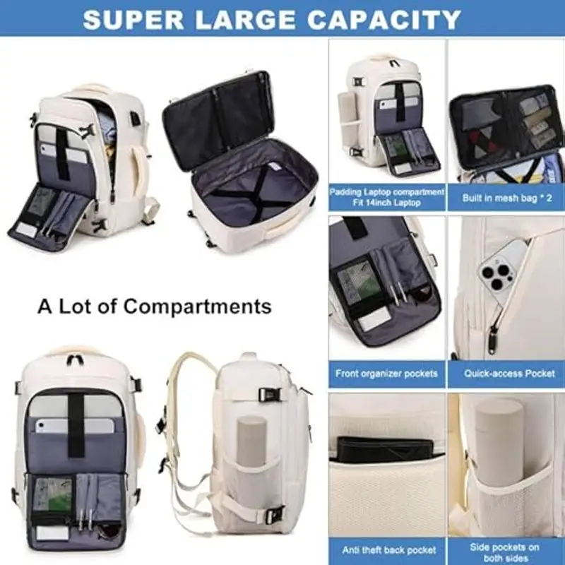 WENIG Zaino da viaggio Uomo Beige 1598872 miniatura 3