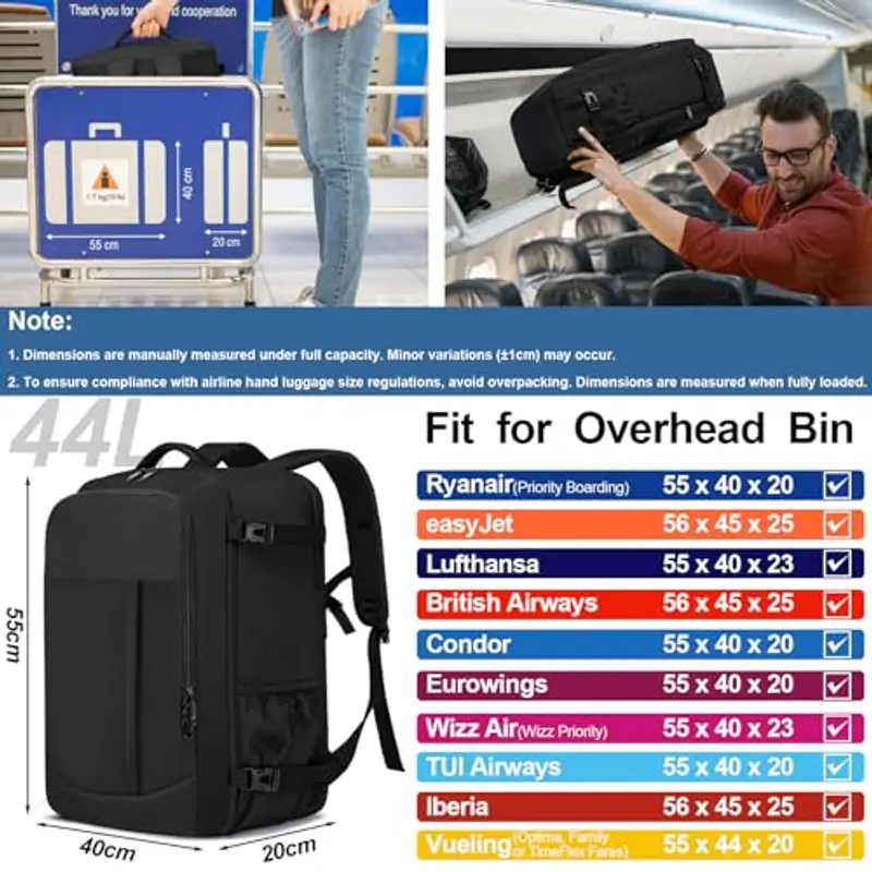 LIGSAN Zaino da viaggio Donna Nero 943014 miniatura 2