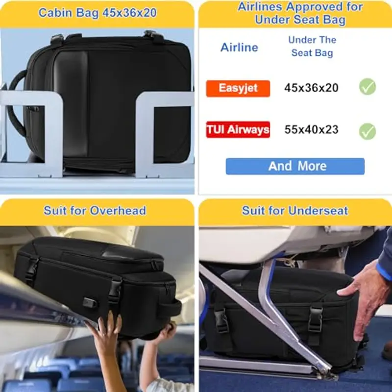 EZUOLA Zaino da viaggio Nero 2197630 miniatura 2