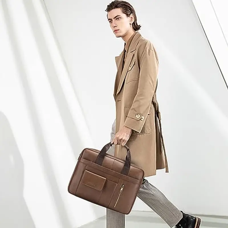 BAGZY 14 Pollici Ventiquattrore Borsa Business Uomo Porta PC Pelle Borsa da Lavoro Valigetta 24 Ore Regalo miniatura 2