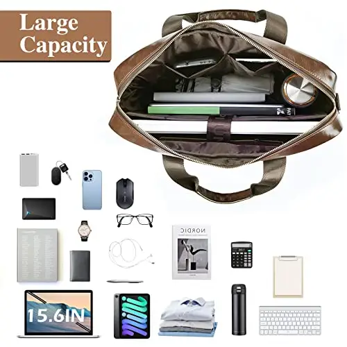 BAGZY 15, 6 Pollici 24 Ore Uomo Ventiquattrore Borsa Business Uomo Borsa Porta PC Uomo Borsa Lavoro Uomo Porta Laptop miniatura 3