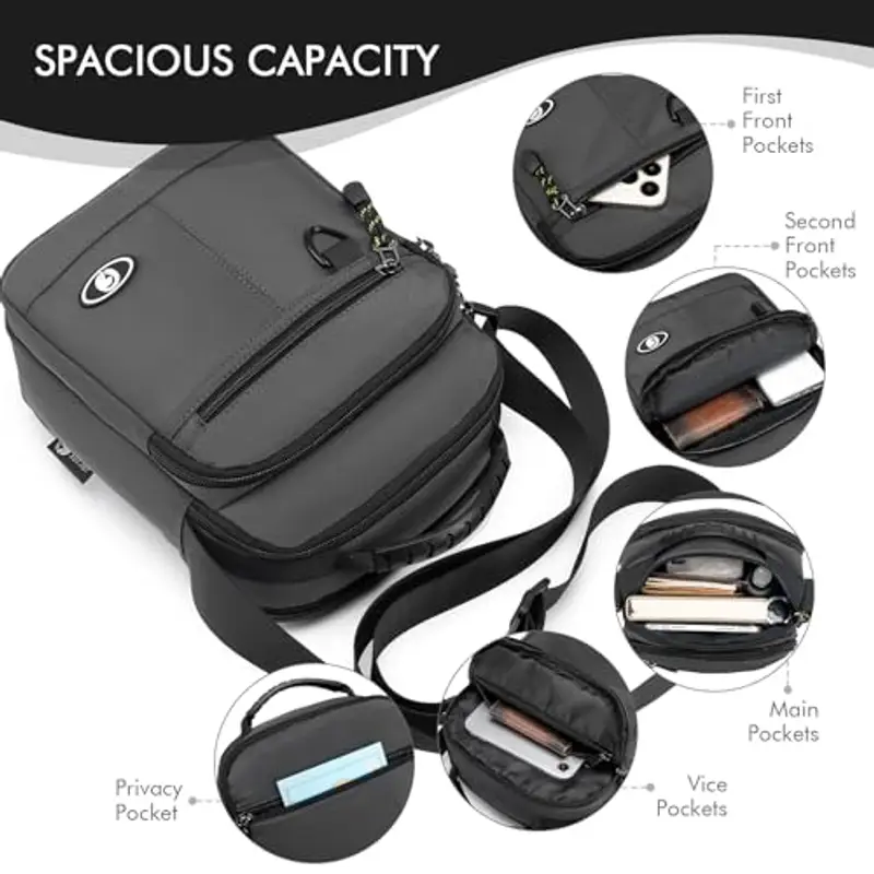 BAGZY Borsello Uomo Grigio 1602786 miniatura 3