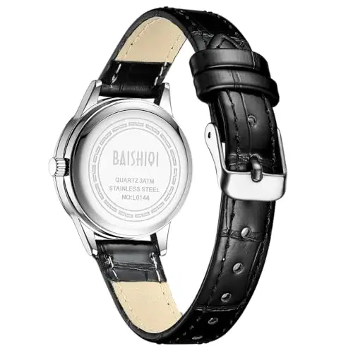 BAISHIOI Orologio Donna Cinturino Pelle Analogico al Quarzo Impermeabile Classico Business Casual Orologio da Polso miniatura 2