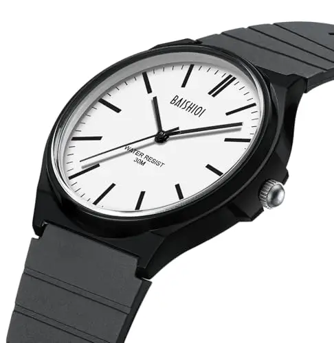 BAISHIOI Orologio Uomo Analogico al Quarzo Classico Impermeabile Casual Minimalista Moda Sport con Cinturino in miniatura 3