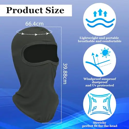 Balaclava Moto Estivo, Protettore UV Termico Grigio miniatura 3