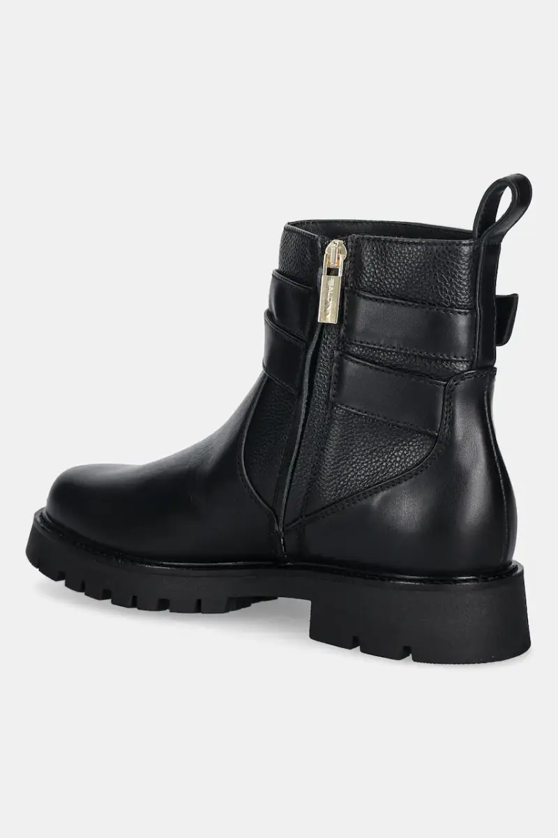 stivaletti alla caviglia in pelle donna colore nero D6B427P1VIBT miniatura 3