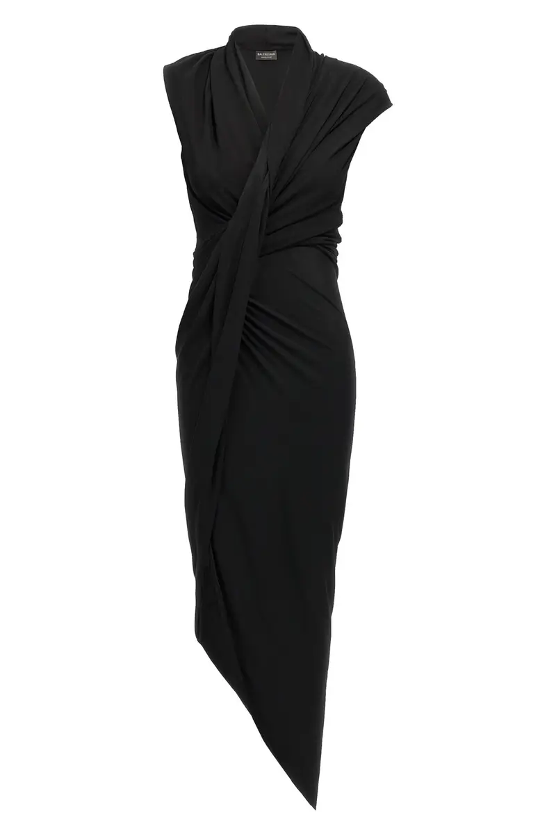 Abito Drappeggiato Nero