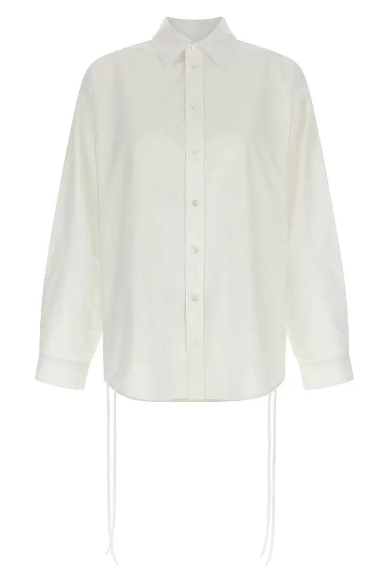 Balenciaga Camicia Lace-Up Bianco in Cotone