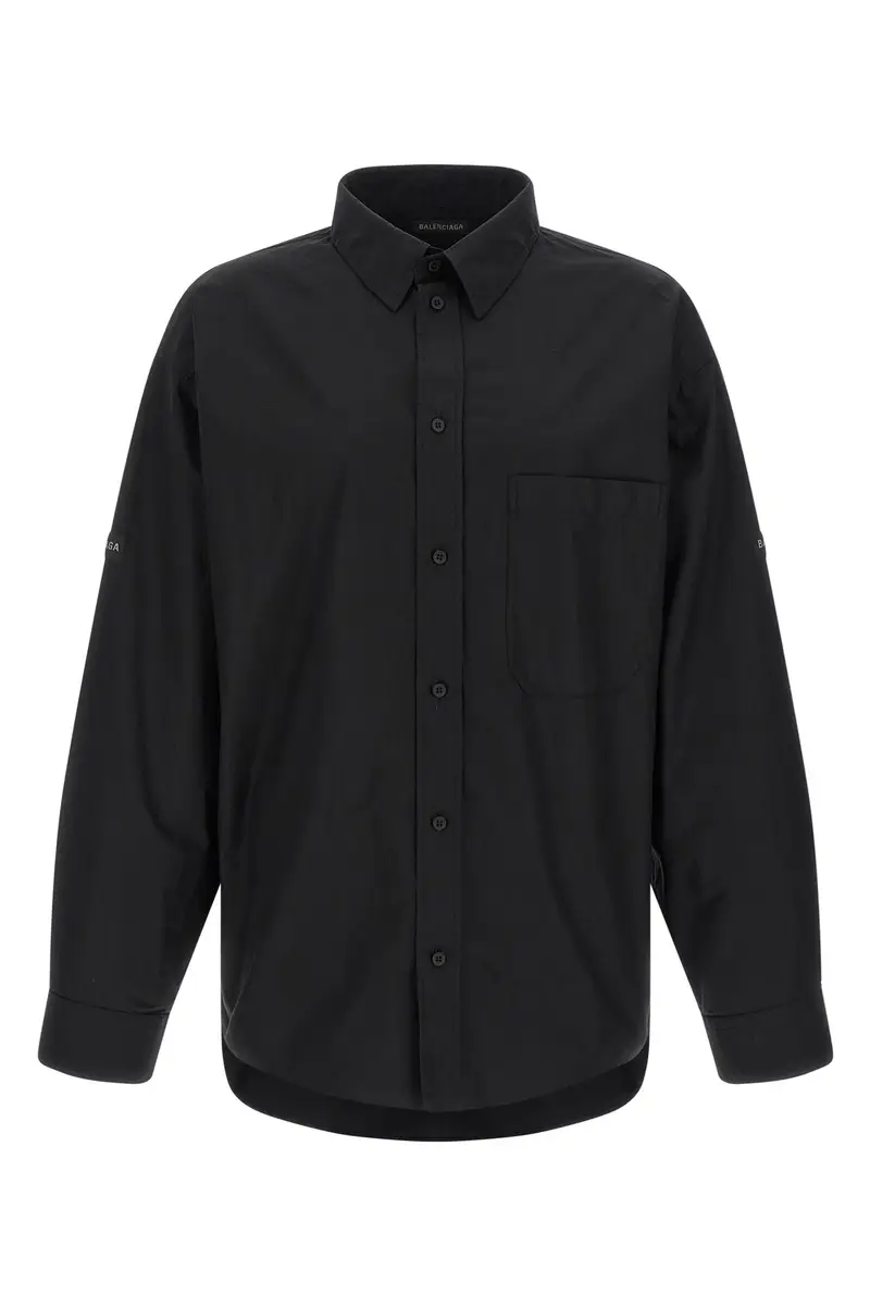 Camicia Patch Logo Nero