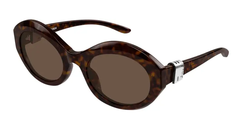Donna Balenciaga BB0460S 002 Occhiali da sole Acetato Havana Marrone Rotonda