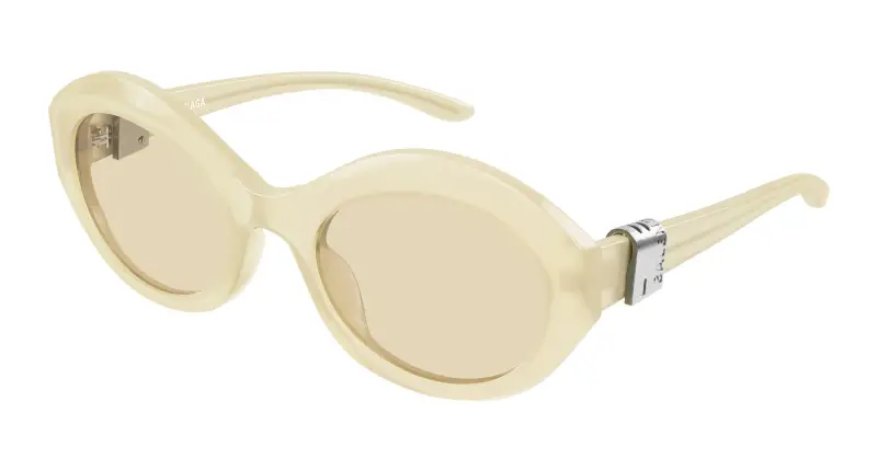 Donna Balenciaga BB0460S 005 Occhiali da sole Acetato Giallo Marrone Rotonda