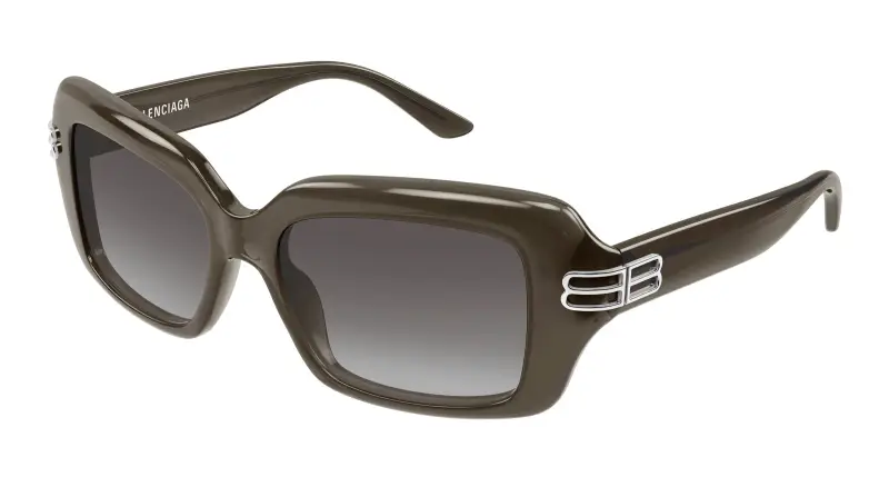 Donna Balenciaga BB0465S 004 Occhiali da sole Acetato Marrone Grigio Squadrata