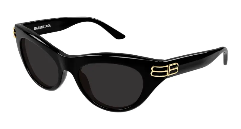 Donna Balenciaga BB0466S 001 Occhiali da sole Acetato Nero Grigio Cat Eye