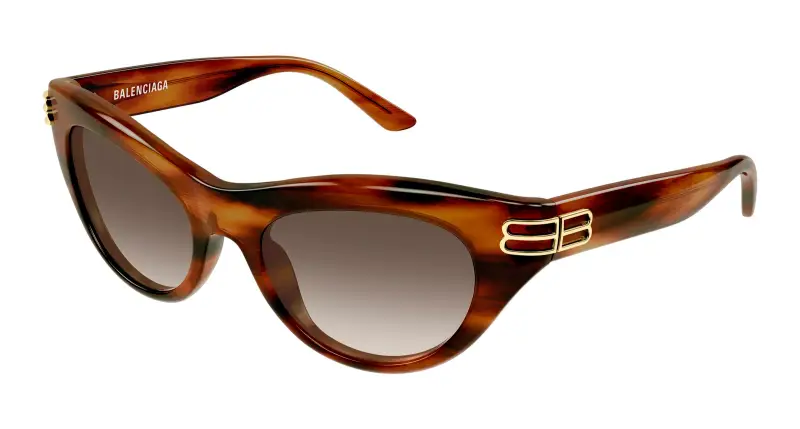 Donna Balenciaga BB0466S 002 Occhiali da sole Acetato Marrone Marrone Cat Eye