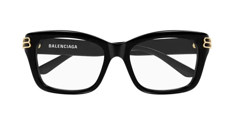 Donna Balenciaga BB0472O 001 Montature da vista Acetato Nero Trasparente Squadrata miniatura 2