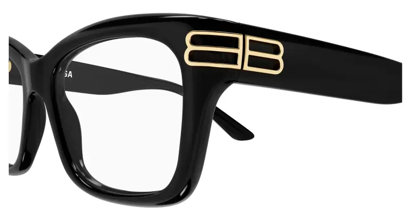 Donna Balenciaga BB0472O 001 Montature da vista Acetato Nero Trasparente Squadrata miniatura 3