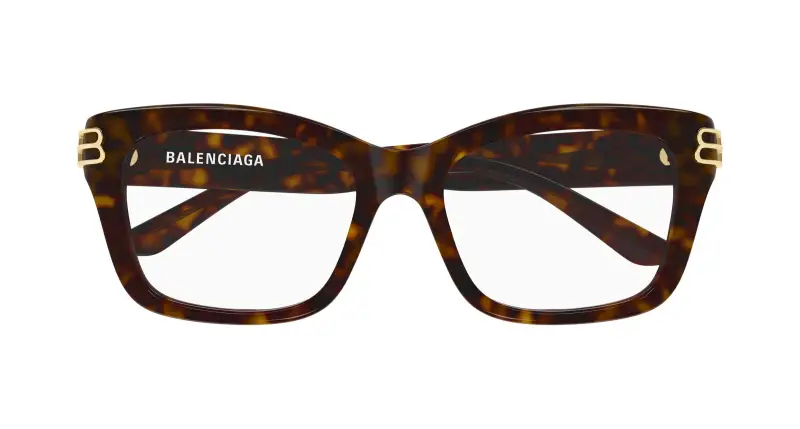 Donna Balenciaga BB0472O 002 Montature da vista Acetato Havana Trasparente Squadrata miniatura 2