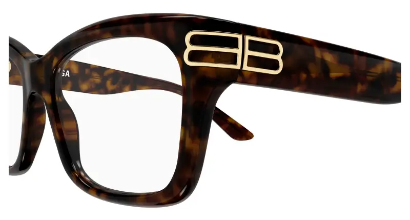 Donna Balenciaga BB0472O 002 Montature da vista Acetato Havana Trasparente Squadrata miniatura 3