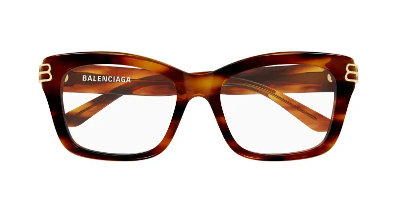 Donna Balenciaga BB0472O 005 Montature da vista Acetato Marrone Trasparente Squadrata miniatura 2