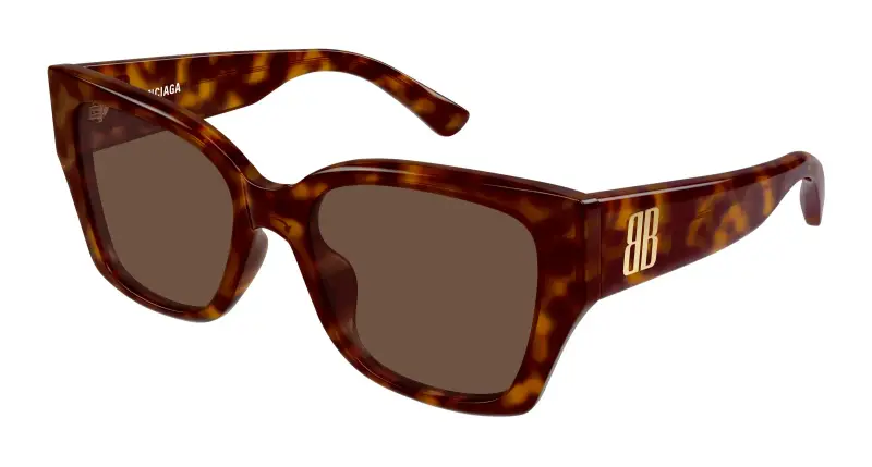 Donna Balenciaga BB0474S 002 Occhiali da sole Acetato Havana Marrone Farfalla