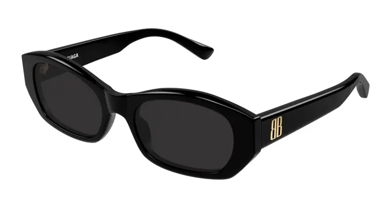 Donna Balenciaga BB0476S 001 Occhiali da sole Acetato Nero Grigio Rotonda